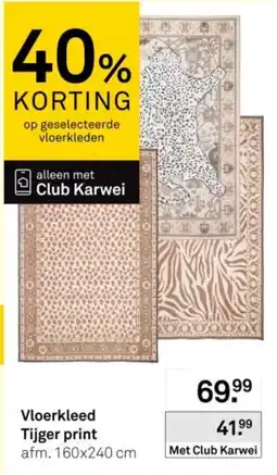 Karwei Vloerkleed Tijger print aanbieding