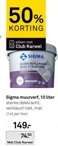 Karwei Sigma muurverf aanbieding