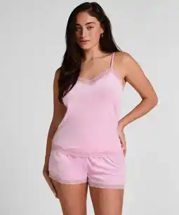 Hunkemoller Hunkemöller Short Velours Kant Roze aanbieding