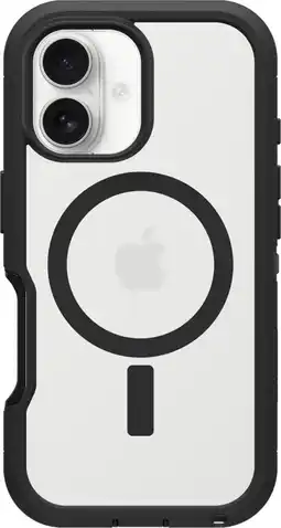 Coolblue OtterBox Defender XT iPhone 16 Back Cover met MagSafe Magneet Transparant met Zwarte Rand aanbieding