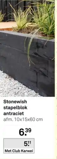 Karwei Stonewish stapelblok antraciet aanbieding