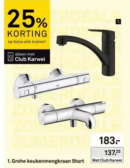Karwei Grohe keukenmengkraan Start aanbieding