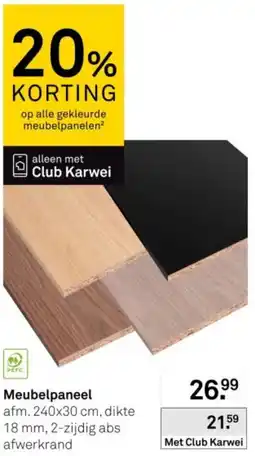 Karwei Meubelpaneel aanbieding