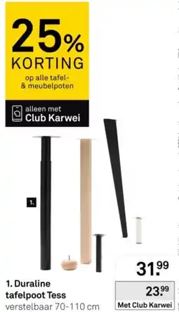 Karwei Duraline tafelpoot Tess aanbieding