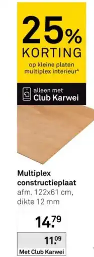 Karwei Club Multiplex constructieplaat aanbieding