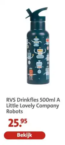 Bruna RVS Drinkfles A Little Lovely Company Robots aanbieding