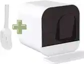 Bol.com De Blaffende Kat Moderne Kattenbak - Wit - Met uitneembare Lade en Kattenbakmat aanbieding