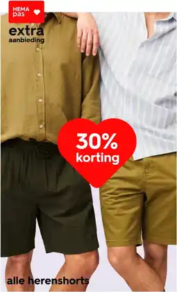 HEMA alle herenshorts aanbieding