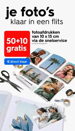 HEMA fotoafdrukken van 10 x 15 cm via de snelservice aanbieding