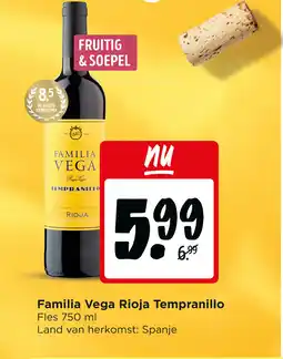 Jumbo Familia Vega Rioja Tempranillo aanbieding