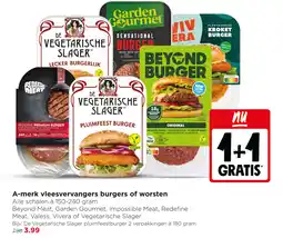 Jumbo A-merk vleesvervangers burgers of worsten aanbieding