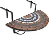 Bol.com vidaXL - Balkontafel - hangend - mozaïek - terracottakleurig - en - wit aanbieding