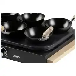 Bol.com DOMO DO8716W Wok party set - 6 personen - Ook voor pannenkoeken - 1000 W - Houten details aanbieding
