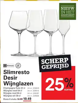 Sligro Slimresto Desir Wijnglazen aanbieding