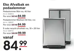 Sligro Eko Afvalbak en pedaalemmer aanbieding