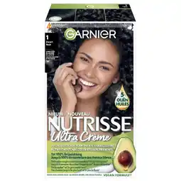 Bol.com Garnier Nutrisse Ultra Crème 1 -Zwart - Intens voedende permanente haarkleuring aanbieding