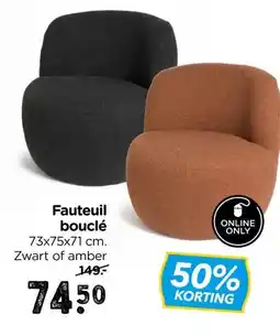Xenos Fauteuil bouclé aanbieding