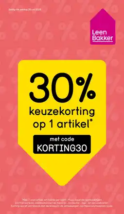Leen Bakker Ga naar de webshop en gebruik de kortingscode aanbieding