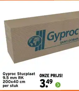 GAMMA Gyproc Stucplaat 9.5 mm RK 200x40 cm aanbieding