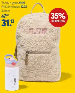 Primera Teddy rugzak en RVS drinkbeker Samen aanbieding
