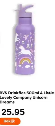 The Read Shop RVS Drinkfles 500ml A Little Lovely Company Unicorn Dreams aanbieding