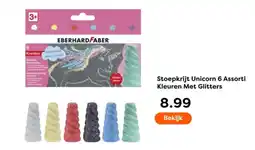 The Read Shop Stoepkrijt Unicorn 6 Assorti Kleuren Met Glitters aanbieding