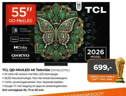 EP Beerepoot TCL QD-MiniLED 4K Televisie 55MQLED75L aanbieding