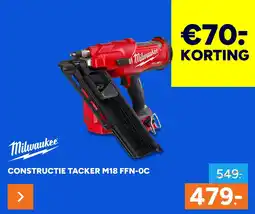 BOUWMAAT Milwaukee Constructie Tacker M18 FFN-OC aanbieding