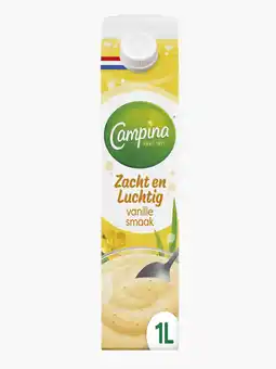 Flink Campina Zacht en luchtig vanille smaak vla aanbieding