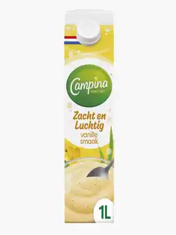 Flink Campina Zacht en luchtig vanille smaak vla aanbieding