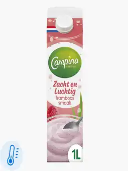 Flink Campina Zacht en luchtig framboos smaak vla aanbieding