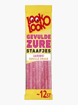 Flink Look-O-Look Gevulde zure staafjes aardbei vanille aanbieding
