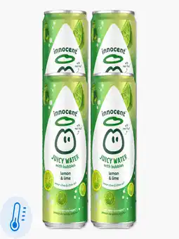 Flink Innocent Juicy water with bubbels lemon & lime 330ml 4x aanbieding