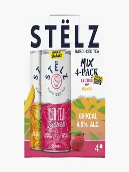 Flink Stëlz Hard Iced Tea Mango/Lychee 4-pack aanbieding