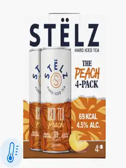 Flink Stëlz Hard Iced Tea Peach 4-pack aanbieding