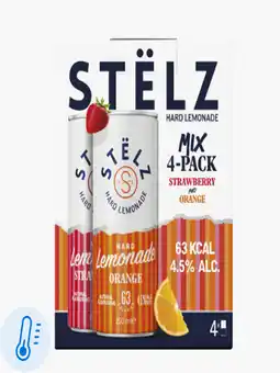 Flink Stëlz Hard Lemonade Strawberry/Orange 4-pack aanbieding