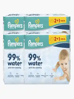 Flink Pampers 99% water baby wipes 3-pack 180st 4x aanbieding