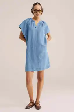 Wehkamp WE Fashion Blue Ridge denim spijkerjurk medium blue denim aanbieding