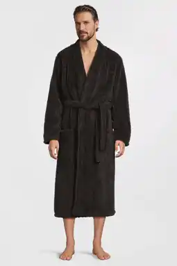Wehkamp ten Cate fleece badjas donkergrijs aanbieding