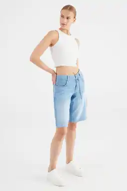 Wehkamp Cup of Joe Denim wide leg regularwaist short light blue denim aanbieding