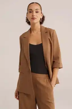 Wehkamp WE Fashion regular blazer camel aanbieding