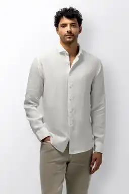 Wehkamp State of Art regular casual overhemd met linnen wit aanbieding