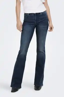Wehkamp ONLY flared jeans ONLLUSH dark blue denim: rinsewash aanbieding