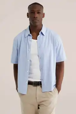 Wehkamp WE Fashion regular casual overhemd lichtblauw aanbieding