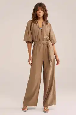 Wehkamp WE Fashion jumpsuit bruin aanbieding