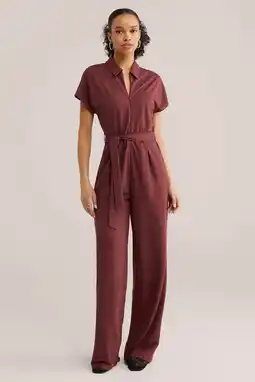 Wehkamp WE Fashion Aansluitend jumpsuit donkerrood aanbieding