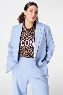 Wehkamp MS Mode oversized blazer lichtblauw aanbieding