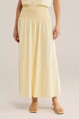 Wehkamp WE Fashion midi rok lichtgeel aanbieding