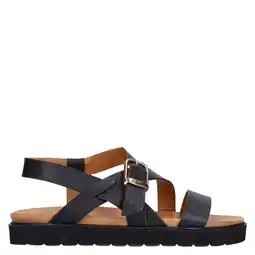 Wehkamp Manfield leren sandalen zwart aanbieding