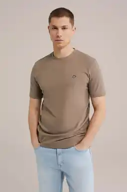 Wehkamp WE Fashion slim fit T-shirt bruin aanbieding